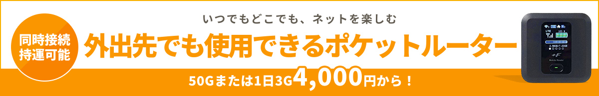 外出先でも使用できるポケットルーター
